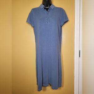 L.L. Bean Preppy Polo Blue Dress sz M